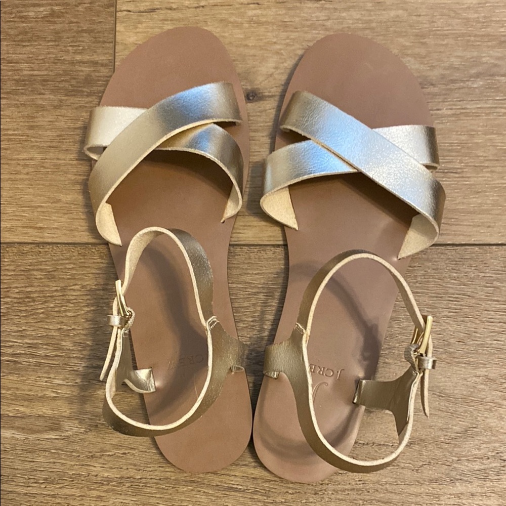J Crew Women's Size 9 Gold Sandals